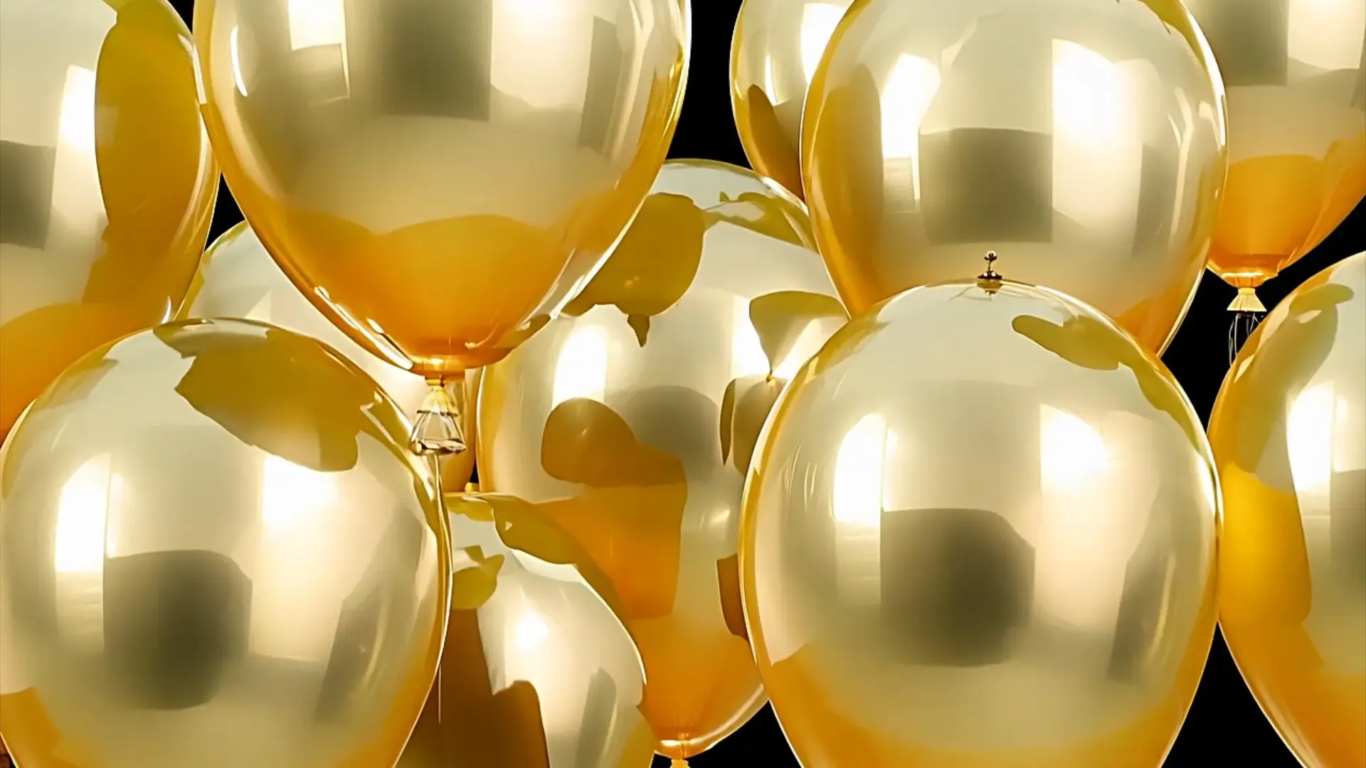 Shiny Gold Balloon Transition for Party and Festive Video Projects